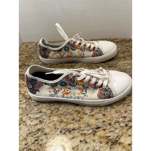 Chihuahua Colorful Paisley Flowers Mandala‎ Low Top Shoes M7/W9 - Picture 4 of 7